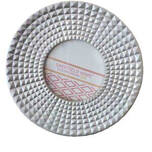 Sheffield Home Silver Metal Geometric Round Photo Frame For 4" X 4" Photo NEW